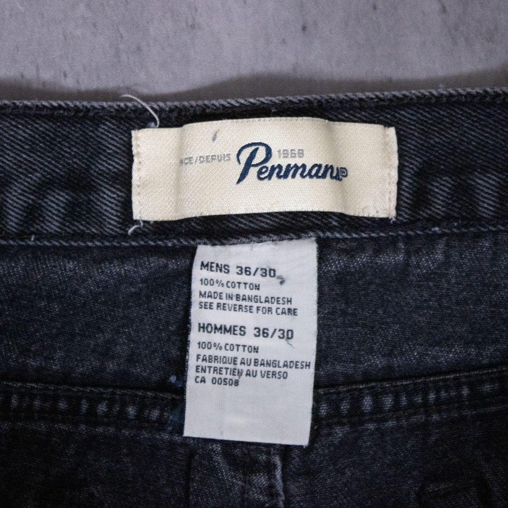 Vintage VTG 1990's Penmans Baggy Relax Fit Slim Black Denim Jeans Pant's - Picture 5 of 7